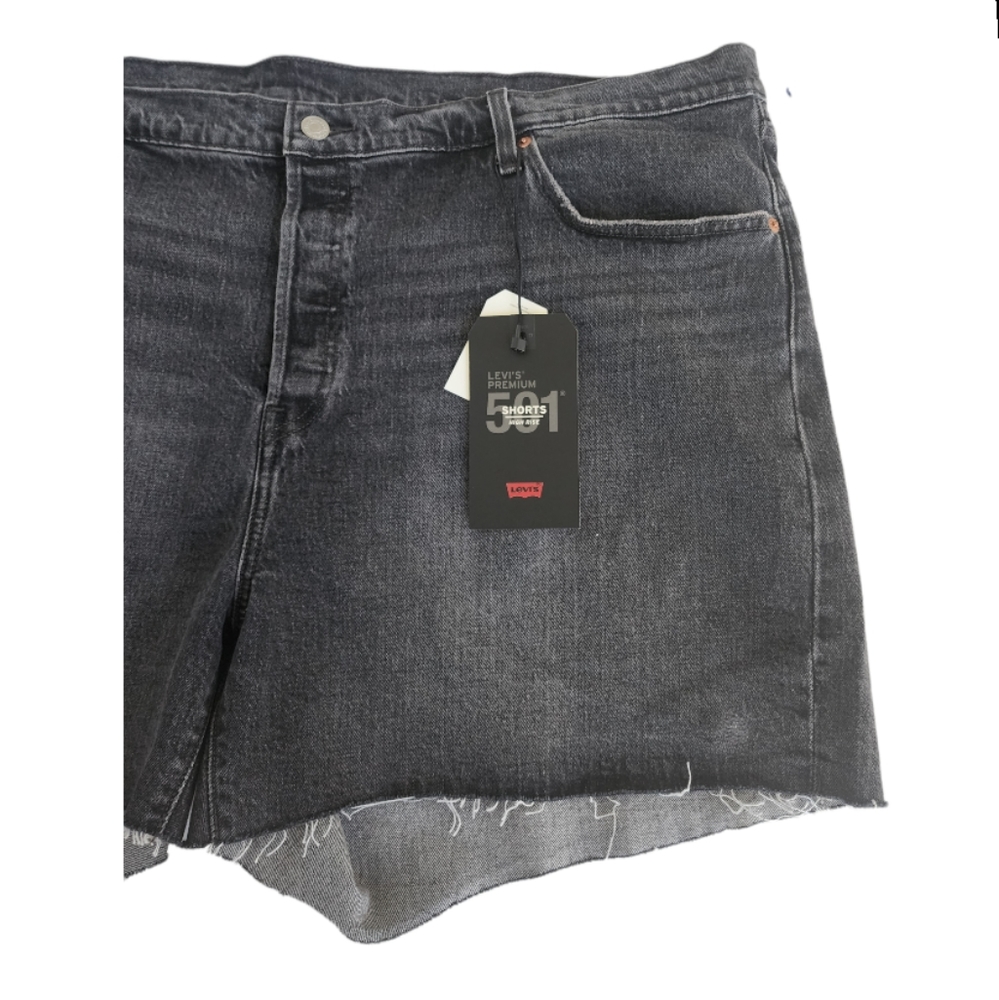 501 levis PREMIUM shorts high rise shorts button fly faded black NWt!  Size 24 - Picture 10 of 12